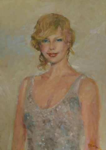 Unknown painter - Charlize Taron<br/>Charming portrait<br/>50x70cm